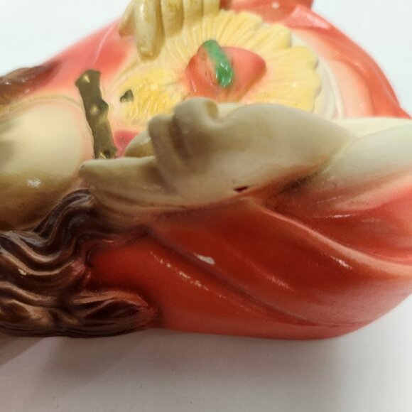 VTG Plaster Sacred Heart of Jesus & Immaculate Heart of Mary Wall Hanging - Picture 8 of 8